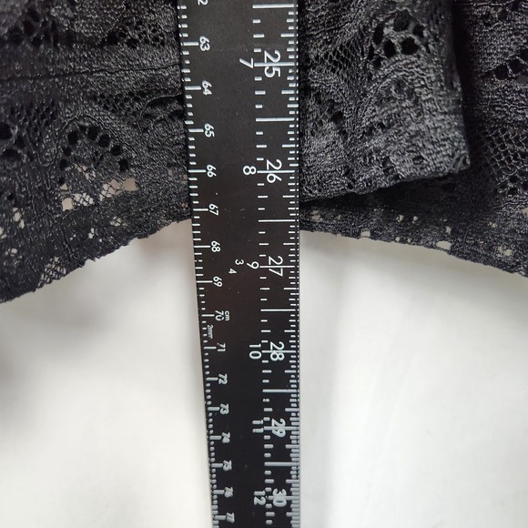 Xhilaration Floral Crochet Spaghetti Strap VNeck Dress Sz Medium Black/Beige - Picture 3 of 7